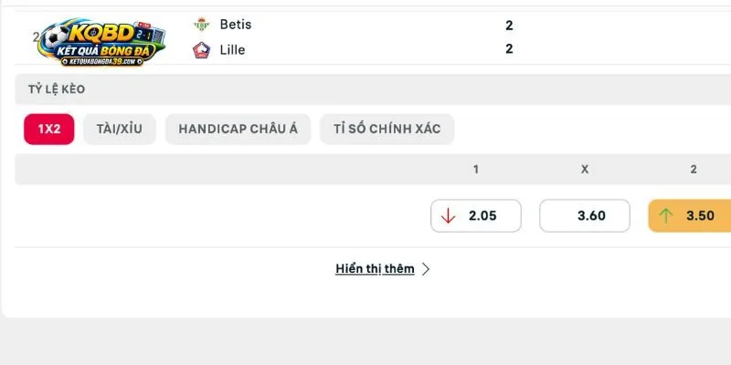 Gặp nhau trước đây của Lille vs Real Betis
